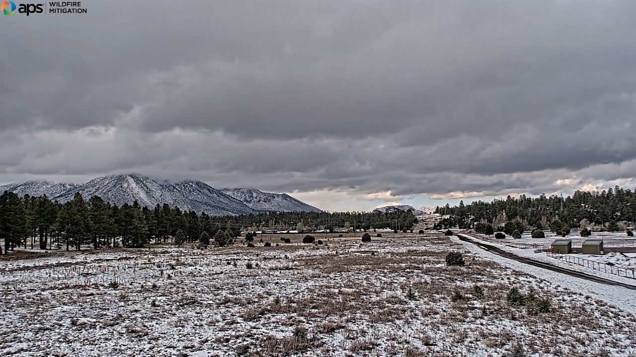 APS camera captures snow fall on Mount Elden in Flagstaff