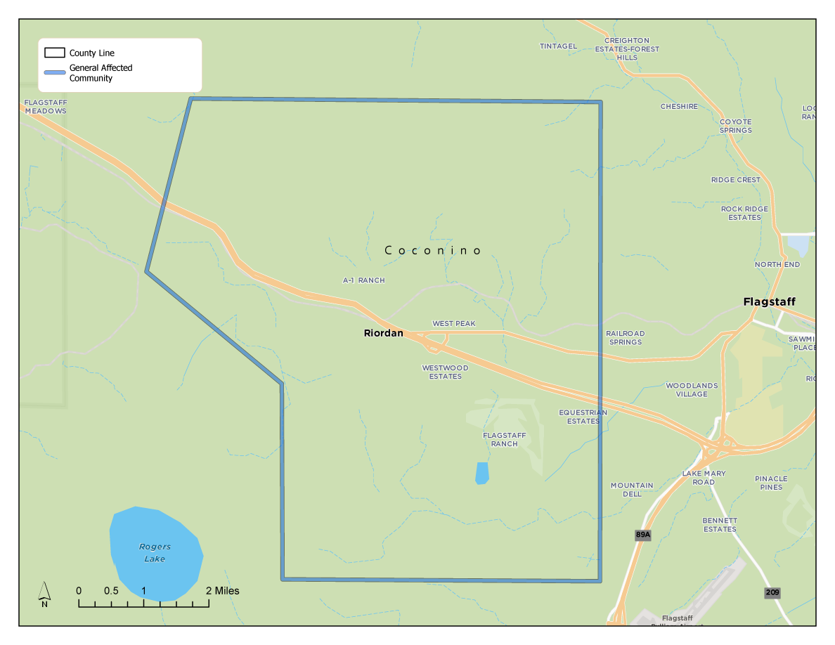 Area impacted by the Public Safety Power Shutoff event: South of A-Mountain Rd. North of Arboretum of Flagstaff East of Braeside Rd. West of South Flagstaff Ranch Rd. Communities affected include, but are not limited to: South of Flagstaff Ranch, Flagstaff Arboretum, west along I-40 from west of Flagstaff Ranch